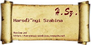 Harsányi Szabina névjegykártya
